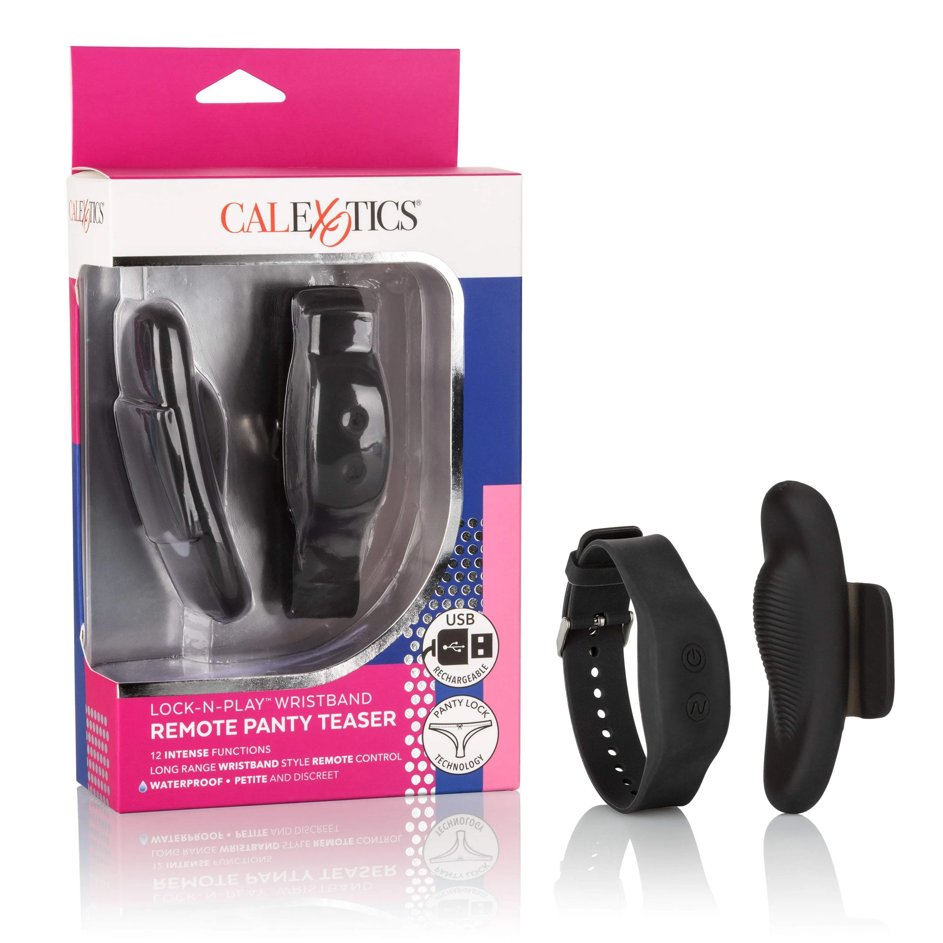 California Exotics - Lock N Play Wristband Remote Panty Vibrator (Black)