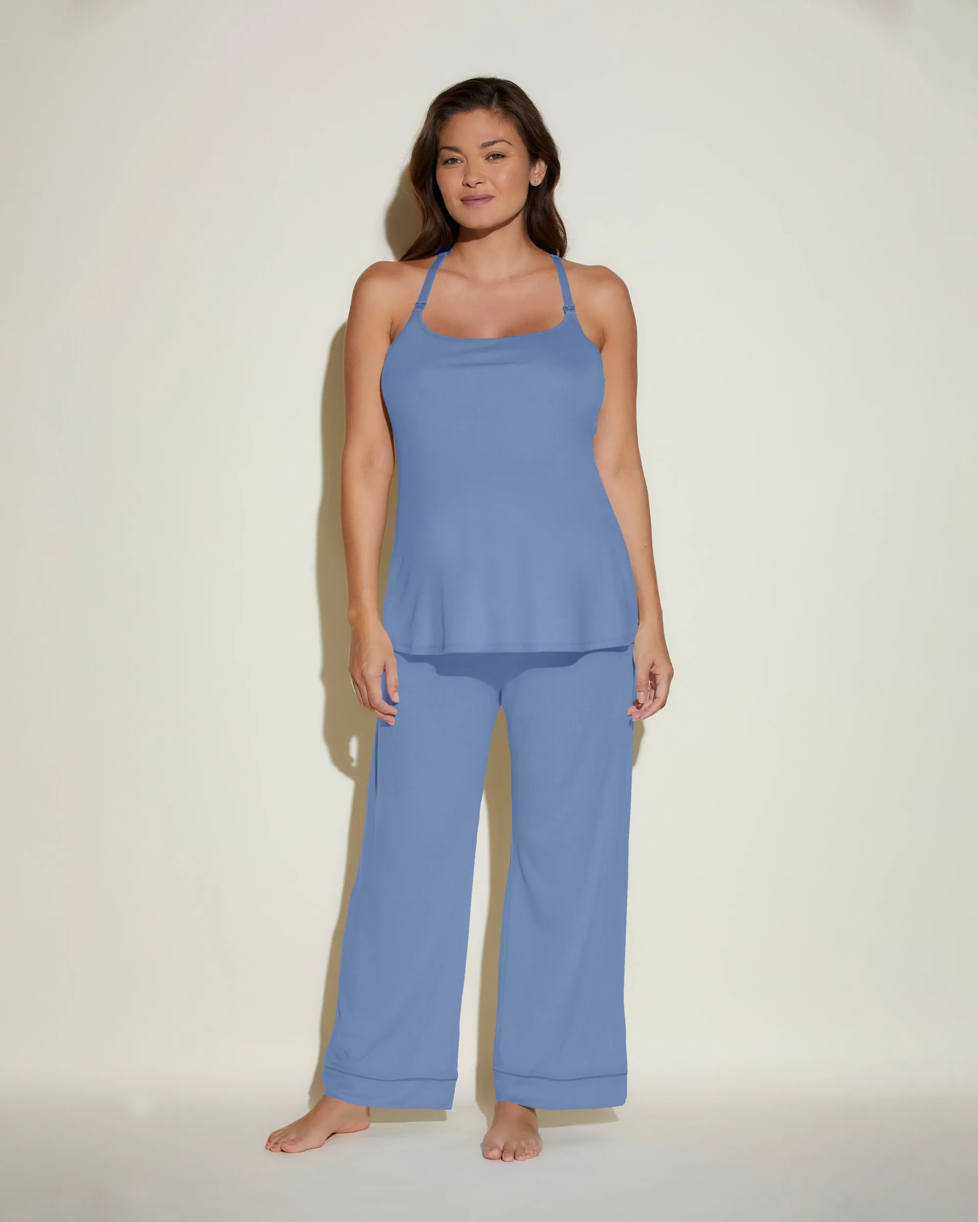 Conjunto De Pijama Para Lactancia De 3 Piezas Con Bata