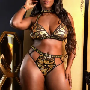 Fantasy Lingerie Vibes Boujee Halter Bralette & Cutout Panty - Curvy