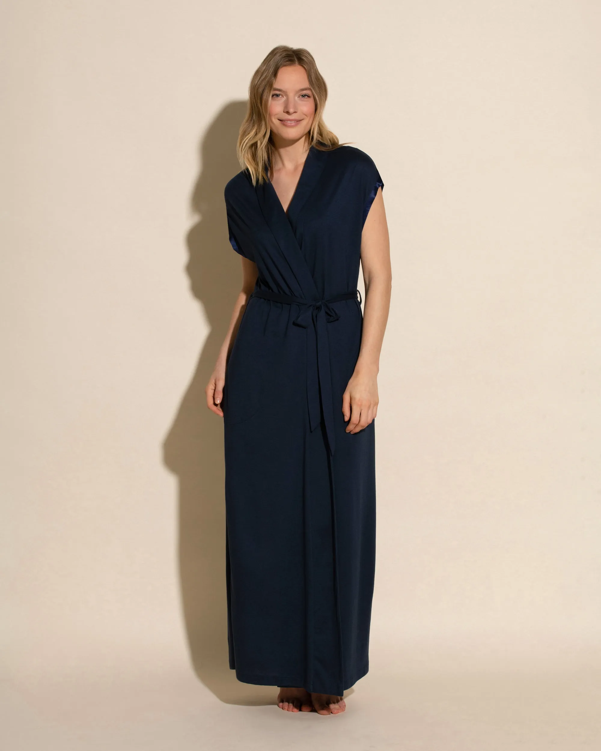 Langer Bademantel & Shorts PJ Set
