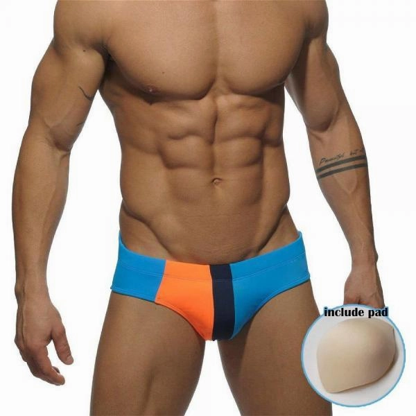 Low Waist Swimming Trunks Swimsuit Push Up Pad