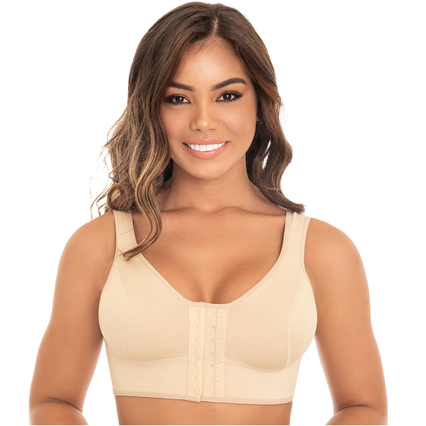 Post Surgical Compression Bra with Front closure, Soft. flat seams & Full cups MYD 0016