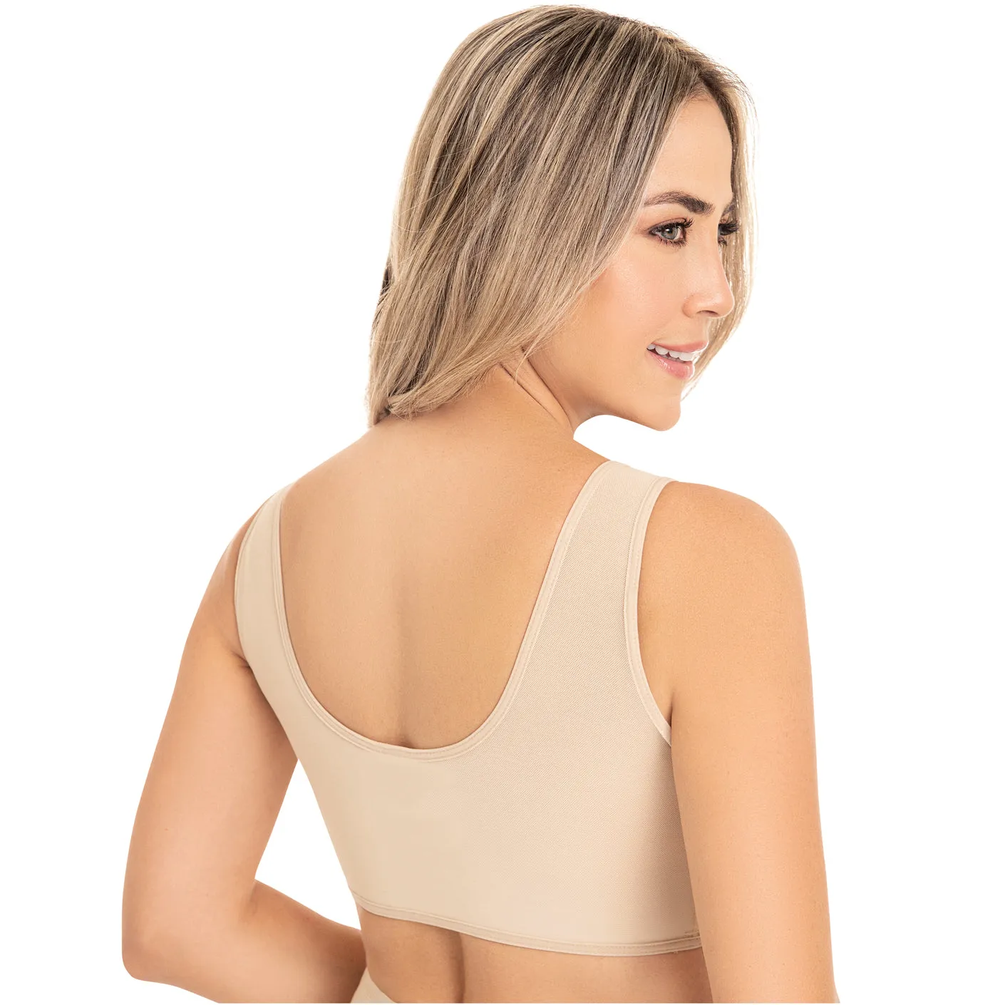Post Surgical Compression Bra with Front closure, Soft. flat seams & Full cups MYD 0016