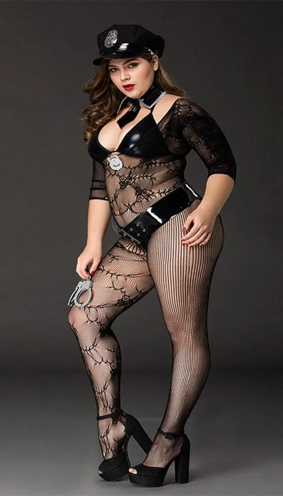 Sexy and Cuffed - Bodystocking Police Costume