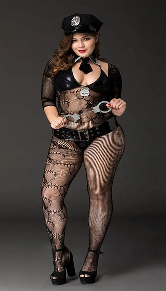 Sexy and Cuffed - Bodystocking Police Costume