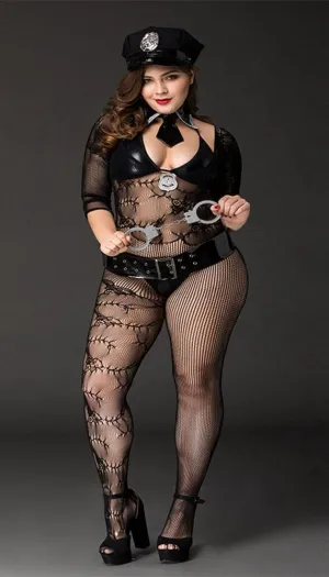 Sexy and Cuffed - Bodystocking Police Costume