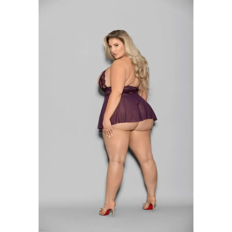 Shorty Babydoll - Queen Size - Plum