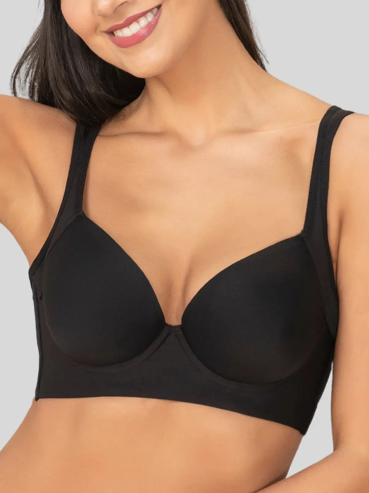Underwire Support Bra with High Coverage and Flexible Side Boning | No Roll Down | Made in Colombia